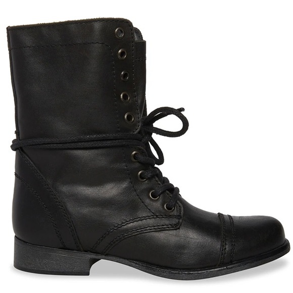 STEVE MADDEN - TROOPA BLACK LEATHER BOOTS Size: 8 - Picture 1 of 11